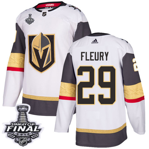 Adidas Golden Knights #29 Marc-Andre Fleury White Road Authentic 2018 Stanley Cup Final Stitched Youth NHL Jersey Adidas Golden Knights #29 Marc-Andre Fleury White Road Authentic 2018 Stanley Cup Final Stitched Youth NHL Jersey