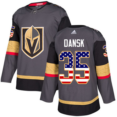 Adidas Golden Knights #35 Oscar Dansk Grey Home Authentic USA Flag Stitched Youth NHL Jersey Adidas Golden Knights #35 Oscar Dansk Grey Home Authentic USA Flag Stitched Youth NHL Jersey
