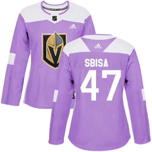 Adidas Golden Knights #47 Luca Sbisa Purple Authentic Fights Cancer Women's Stitched NHL Jersey Adidas Golden Knights #47 Luca Sbisa Purple Authentic Fights Cancer Women's Stitched NHL Jersey