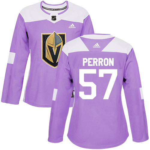 Adidas Golden Knights #57 David Perron Purple Authentic Fights Cancer Women's Stitched NHL Jersey