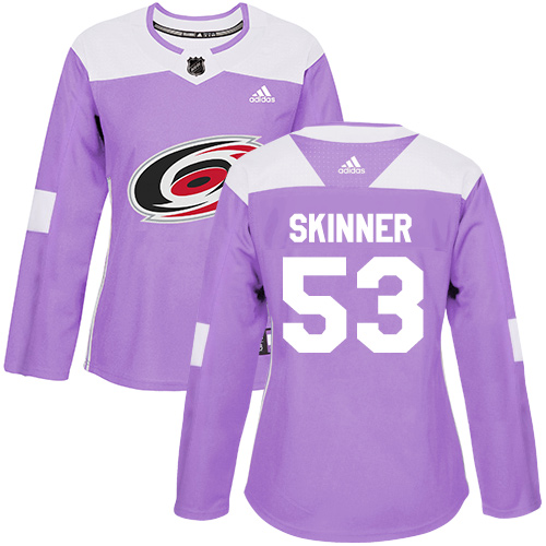 Adidas Hurricanes #53 Jeff Skinner Purple Authentic Fights Cancer Women's Stitched NHL Jersey Adidas Hurricanes #53 Jeff Skinner Purple Authentic Fights Cancer Women's Stitched NHL Jersey