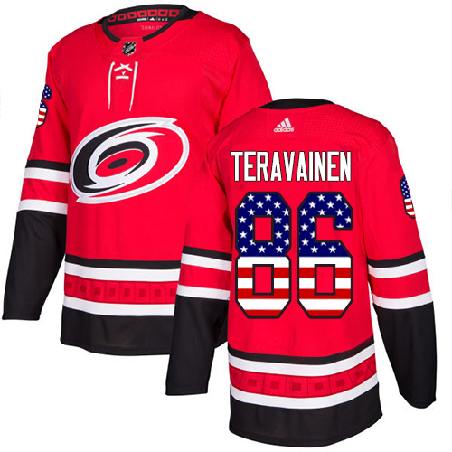 Adidas Hurricanes #86 Teuvo Teravainen Red Home Authentic USA Flag Stitched NHL Jersey Adidas Hurricanes #86 Teuvo Teravainen Red Home Authentic USA Flag Stitched NHL Jersey