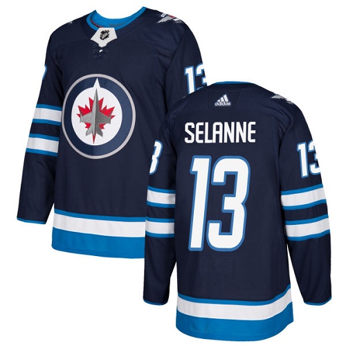 Adidas Jets #13 Teemu Selanne Navy Blue Home Authentic Stitched Youth NHL Jersey Adidas Jets #13 Teemu Selanne Navy Blue Home Authentic Stitched Youth NHL Jersey