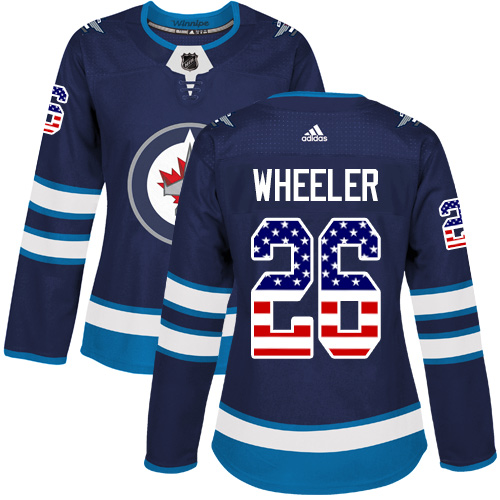 Adidas Jets #26 Blake Wheeler Navy Blue Home Authentic USA Flag Women's Stitched NHL Jersey Adidas Jets #26 Blake Wheeler Navy Blue Home Authentic USA Flag Women's Stitched NHL Jersey