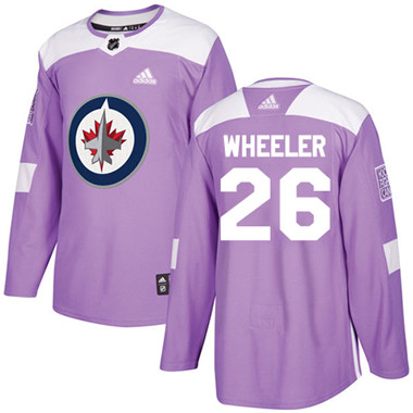 Adidas Jets #26 Blake Wheeler Purple Authentic Fights Cancer Stitched Youth NHL Jersey