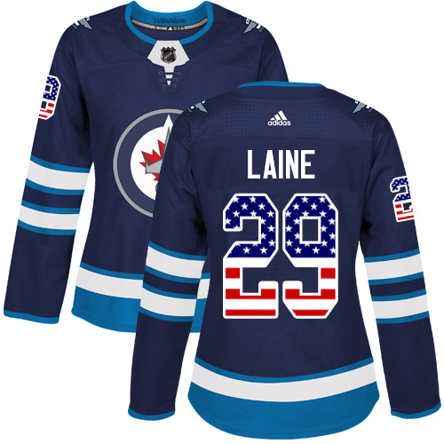 Adidas Jets #29 Patrik Laine Navy Blue Home Authentic USA Flag Women's Stitched NHL Jersey Adidas Jets #29 Patrik Laine Navy Blue Home Authentic USA Flag Women's Stitched NHL Jersey