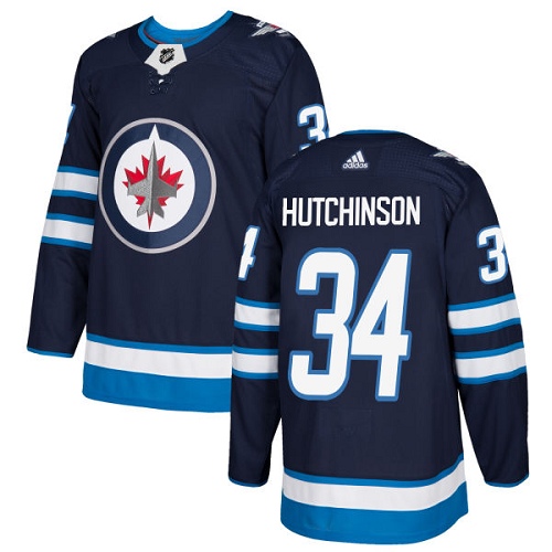 Adidas Jets #34 Michael Hutchinson Navy Blue Home Authentic Stitched Youth NHL Jersey Adidas Jets #34 Michael Hutchinson Navy Blue Home Authentic Stitched Youth NHL Jersey