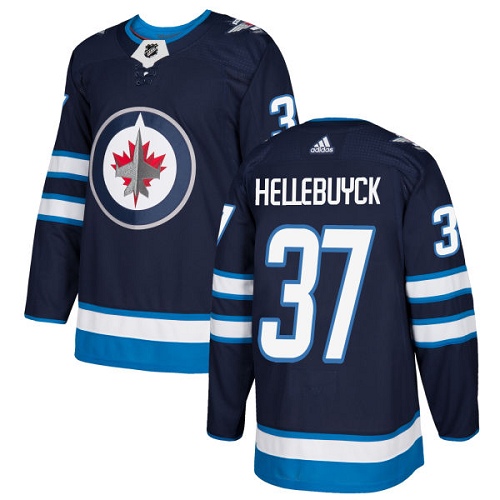 Adidas Jets #37 Connor Hellebuyck Navy Blue Home Authentic Stitched Youth NHL Jersey Adidas Jets #37 Connor Hellebuyck Navy Blue Home Authentic Stitched Youth NHL Jersey
