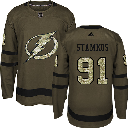 Adidas Lightning #91 Steven Stamkos Green Salute to Service Stitched Youth NHL Jersey Adidas Lightning #91 Steven Stamkos Green Salute to Service Stitched Youth NHL Jersey