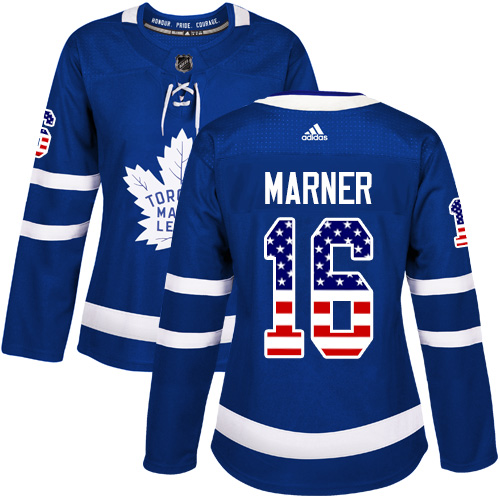 Adidas Maple Leafs #16 Mitchell Marner Blue Home Authentic USA Flag Women's Stitched NHL Jersey Adidas Maple Leafs #16 Mitchell Marner Blue Home Authentic USA Flag Women's Stitched NHL Jersey