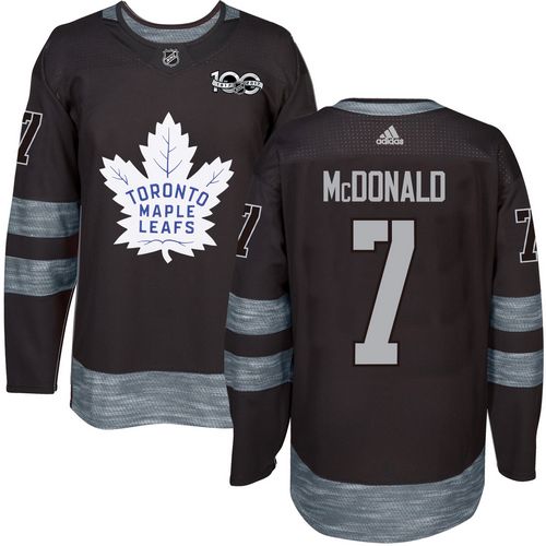Adidas Maple Leafs #7 Lanny McDonald Black 1917-2017 100th Anniversary Stitched NHL Jersey Adidas Maple Leafs #7 Lanny McDonald Black 1917-2017 100th Anniversary Stitched NHL Jersey