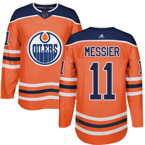 Adidas Oilers #11 Mark Messier Orange Home Authentic Stitched NHL Jersey