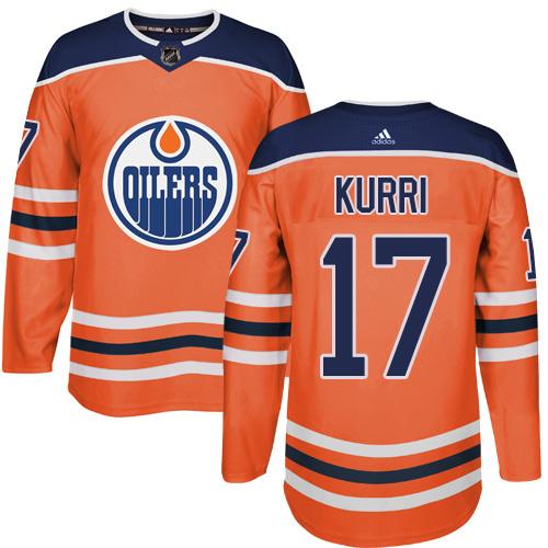 Adidas Oilers #17 Jari Kurri Orange Home Authentic Stitched NHL Jersey