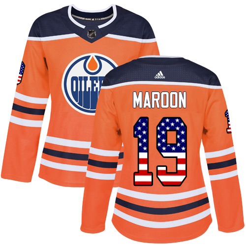 Adidas Oilers #19 Patrick Maroon Orange Home Authentic USA Flag Women's Stitched NHL Jersey Adidas Oilers #19 Patrick Maroon Orange Home Authentic USA Flag Women's Stitched NHL Jersey