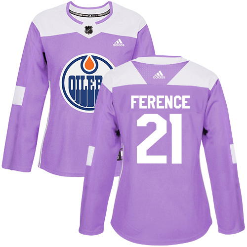 Adidas Oilers #21 Andrew Ference Purple Authentic Fights Cancer Women's Stitched NHL Jersey Adidas Oilers #21 Andrew Ference Purple Authentic Fights Cancer Women's Stitched NHL Jersey