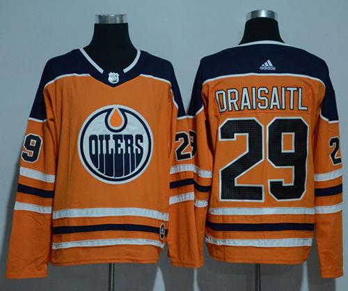 Adidas Oilers #29 Leon Draisaitl Orange Home Authentic Stitched NHL Jersey