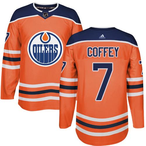 Adidas Oilers #7 Paul Coffey Orange Home Authentic Stitched NHL Jersey