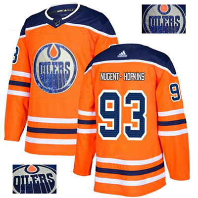 Adidas Oilers #93 Ryan Nugent-Hopkins Orange Home Authentic Fashion Gold Stitched NHL Jersey Adidas Oilers #93 Ryan Nugent-Hopkins Orange Home Authentic Fashion Gold Stitched NHL Jersey