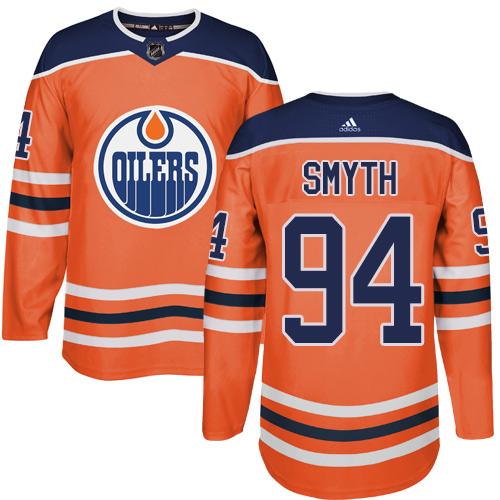 Adidas Oilers #94 Ryan Smyth Orange Home Authentic Stitched NHL Jersey