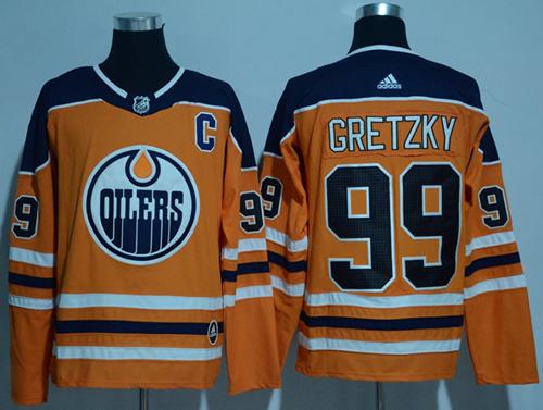 Adidas Oilers #99 Wayne Gretzky Orange Home Authentic Stitched NHL Jersey