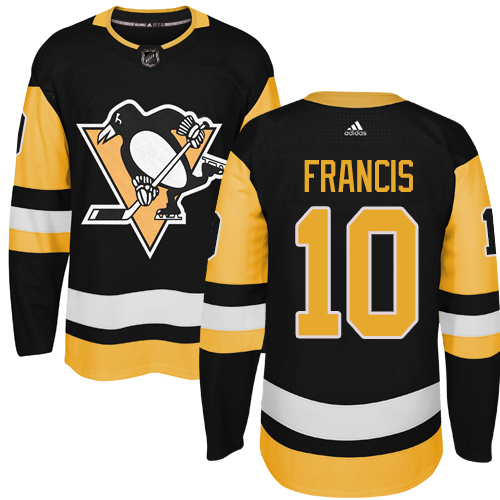 Adidas Penguins #10 Ron Francis Black Alternate Authentic Stitched NHL Jersey