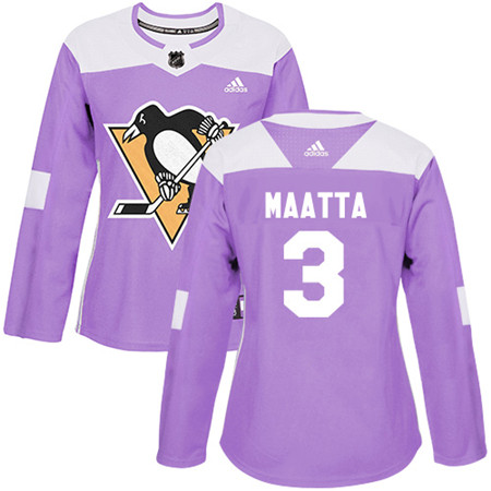 Adidas Penguins #3 Olli Maatta Purple Authentic Fights Cancer Women's Stitched NHL Jersey Adidas Penguins #3 Olli Maatta Purple Authentic Fights Cancer Women's Stitched NHL Jersey