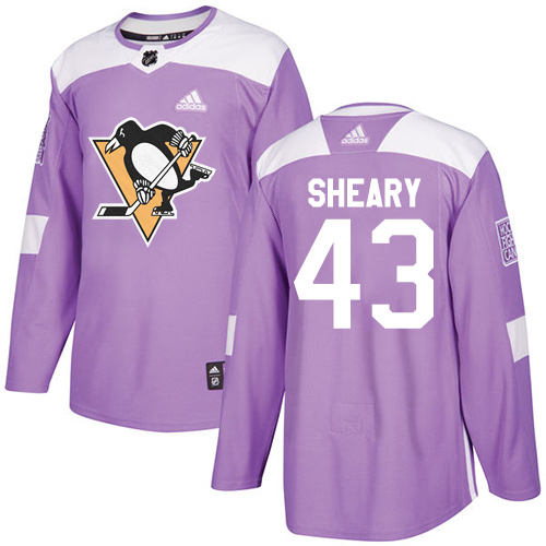 Adidas Penguins #43 Conor Sheary Purple Authentic Fights Cancer Stitched NHL Jersey Adidas Penguins #43 Conor Sheary Purple Authentic Fights Cancer Stitched NHL Jersey