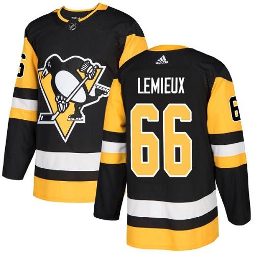 Adidas Penguins #66 Mario Lemieux Black Home Authentic Stitched NHL Jersey