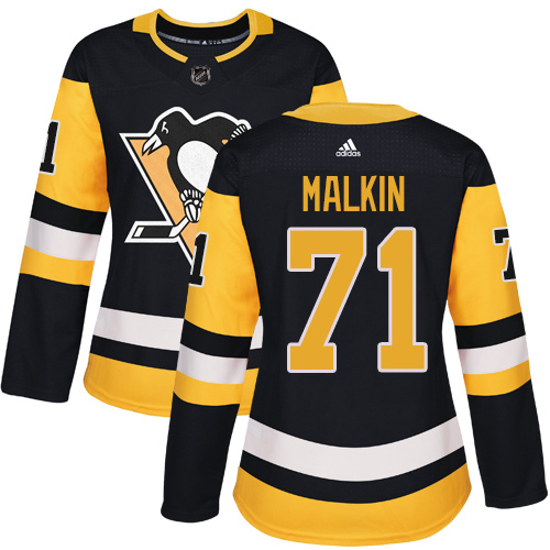 Adidas Penguins #71 Evgeni Malkin Black Home Authentic Women's Stitched NHL Jersey Adidas Penguins #71 Evgeni Malkin Black Home Authentic Women's Stitched NHL Jersey