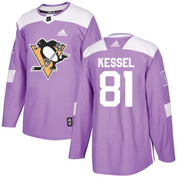 Adidas Penguins #81 Phil Kessel Purple Authentic Fights Cancer Stitched Youth NHL Jersey