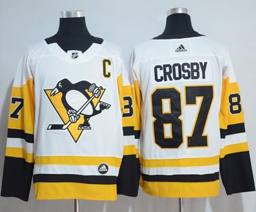 Adidas Penguins #87 Sidney Crosby White Road Authentic Stitched NHL Jersey Adidas Penguins #87 Sidney Crosby White Road Authentic Stitched NHL Jersey