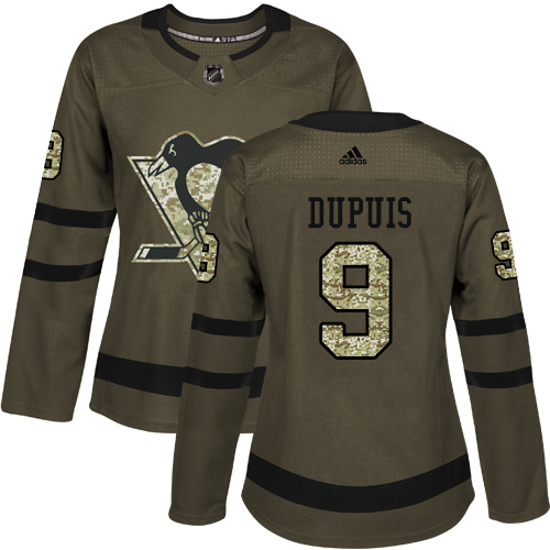 Adidas Penguins #9 Pascal Dupuis Green Salute to Service Women's Stitched NHL Jersey