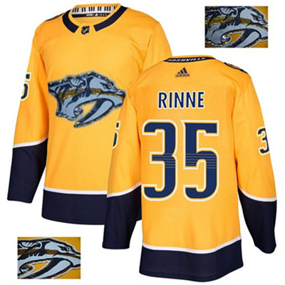 Adidas Predators #35 Pekka Rinne Yellow Home Authentic Fashion Gold Stitched NHL Jersey Adidas Predators #35 Pekka Rinne Yellow Home Authentic Fashion Gold Stitched NHL Jersey