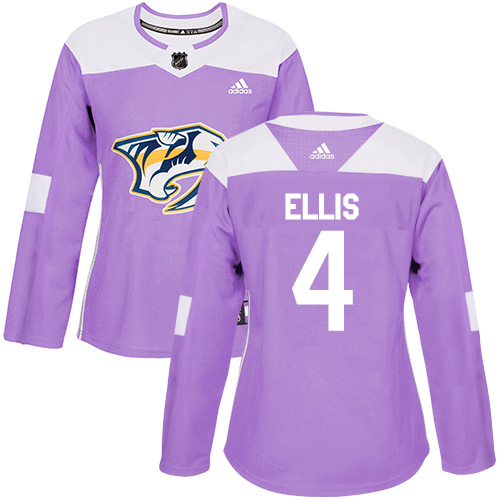 Adidas Predators #4 Ryan Ellis Purple Authentic Fights Cancer Women's Stitched NHL Jersey Adidas Predators #4 Ryan Ellis Purple Authentic Fights Cancer Women's Stitched NHL Jersey