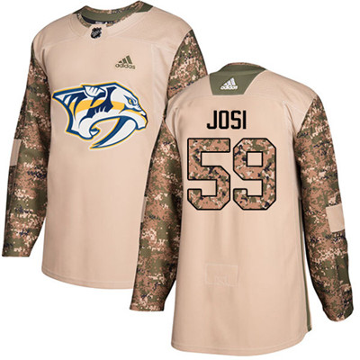 Adidas Predators #59 Roman Josi Camo Authentic 2017 Veterans Day Stitched Youth NHL Jersey
