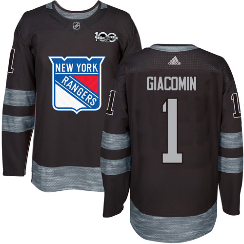 Adidas Rangers #1 Eddie Giacomin Black 1917-2017 100th Anniversary Stitched NHL Jersey Adidas Rangers #1 Eddie Giacomin Black 1917-2017 100th Anniversary Stitched NHL Jersey