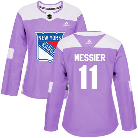 Adidas Rangers #11 Mark Messier Purple Authentic Fights Cancer Women's Stitched NHL Jersey