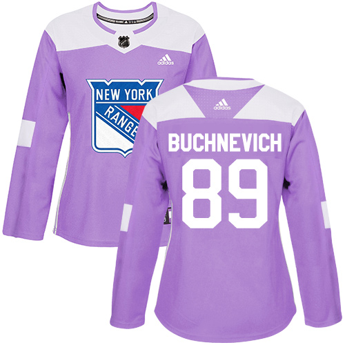Adidas Rangers #89 Pavel Buchnevich Purple Authentic Fights Cancer Women's Stitched NHL Jersey