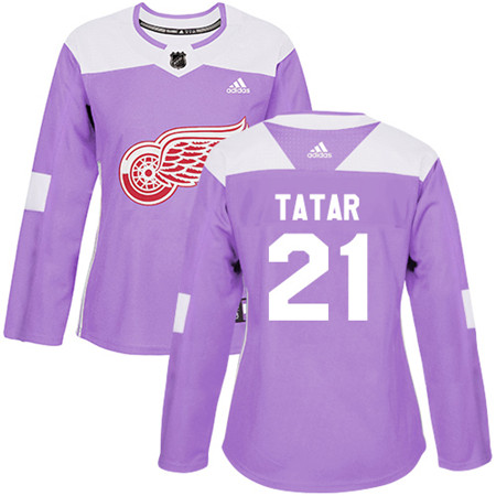 Adidas Red Wings #21 Tomas Tatar Purple Authentic Fights Cancer Women's Stitched NHL Jersey