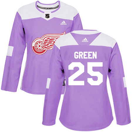 Adidas Red Wings #25 Mike Green Purple Authentic Fights Cancer Women's Stitched NHL Jersey