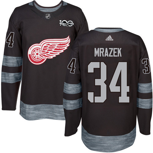 Adidas Red Wings #34 Petr Mrazek Black 1917-2017 100th Anniversary Stitched NHL Jersey Adidas Red Wings #34 Petr Mrazek Black 1917-2017 100th Anniversary Stitched NHL Jersey