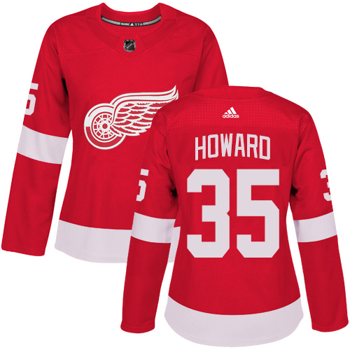 Adidas Red Wings #35 Jimmy Howard Red Home Authentic Women's Stitched NHL Jersey Adidas Red Wings #35 Jimmy Howard Red Home Authentic Women's Stitched NHL Jersey