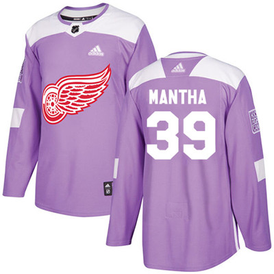 Adidas Red Wings #39 Anthony Mantha Purple Authentic Fights Cancer Stitched Youth NHL Jersey
