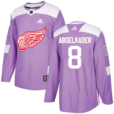 Adidas Red Wings #8 Justin Abdelkader Purple Authentic Fights Cancer Stitched Youth NHL Jersey