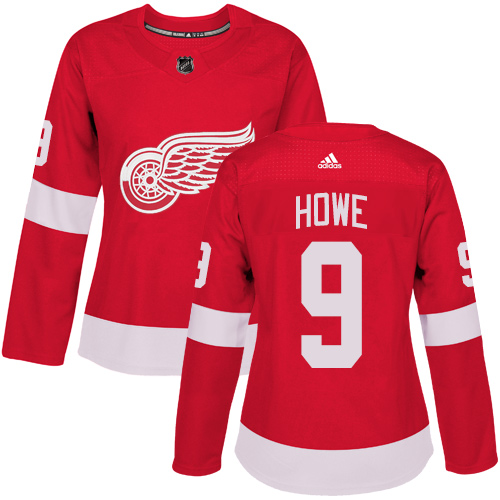Adidas Red Wings #9 Gordie Howe Red Home Authentic Women's Stitched NHL Jersey Adidas Red Wings #9 Gordie Howe Red Home Authentic Women's Stitched NHL Jersey