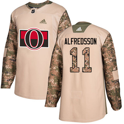 Adidas Senators #11 Daniel Alfredsson Camo Authentic 2017 Veterans Day Stitched Youth NHL Jersey
