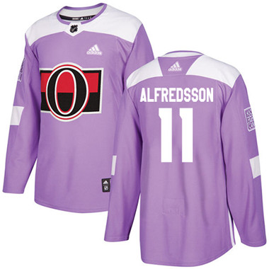 Adidas Senators #11 Daniel Alfredsson Purple Authentic Fights Cancer Stitched Youth NHL Jersey