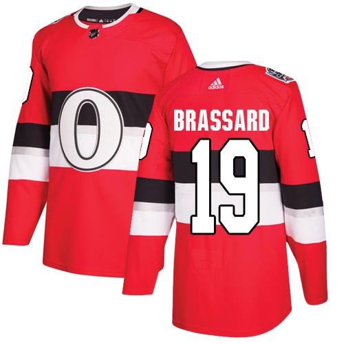 Adidas Senators #19 Derick Brassard Red Authentic 2017 100 Classic Women's Stitched NHL Jersey