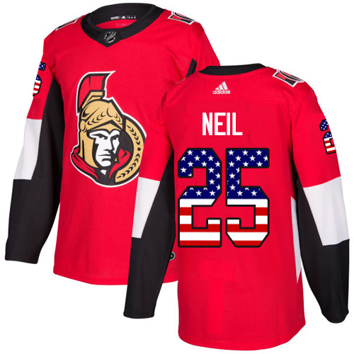 Adidas Senators #25 Chris Neil Red Home Authentic USA Flag Stitched NHL Jersey Adidas Senators #25 Chris Neil Red Home Authentic USA Flag Stitched NHL Jersey