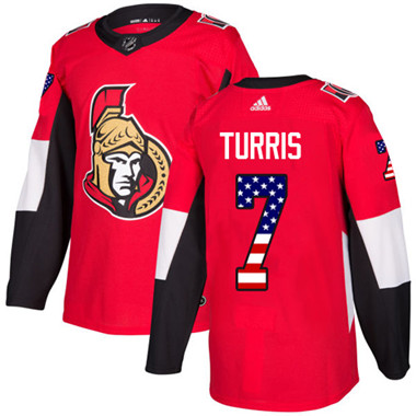 Adidas Senators #7 Kyle Turris Red Home Authentic USA Flag Stitched Youth NHL Jersey